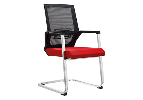 會議椅-001 紅色座墊 電鍍腳